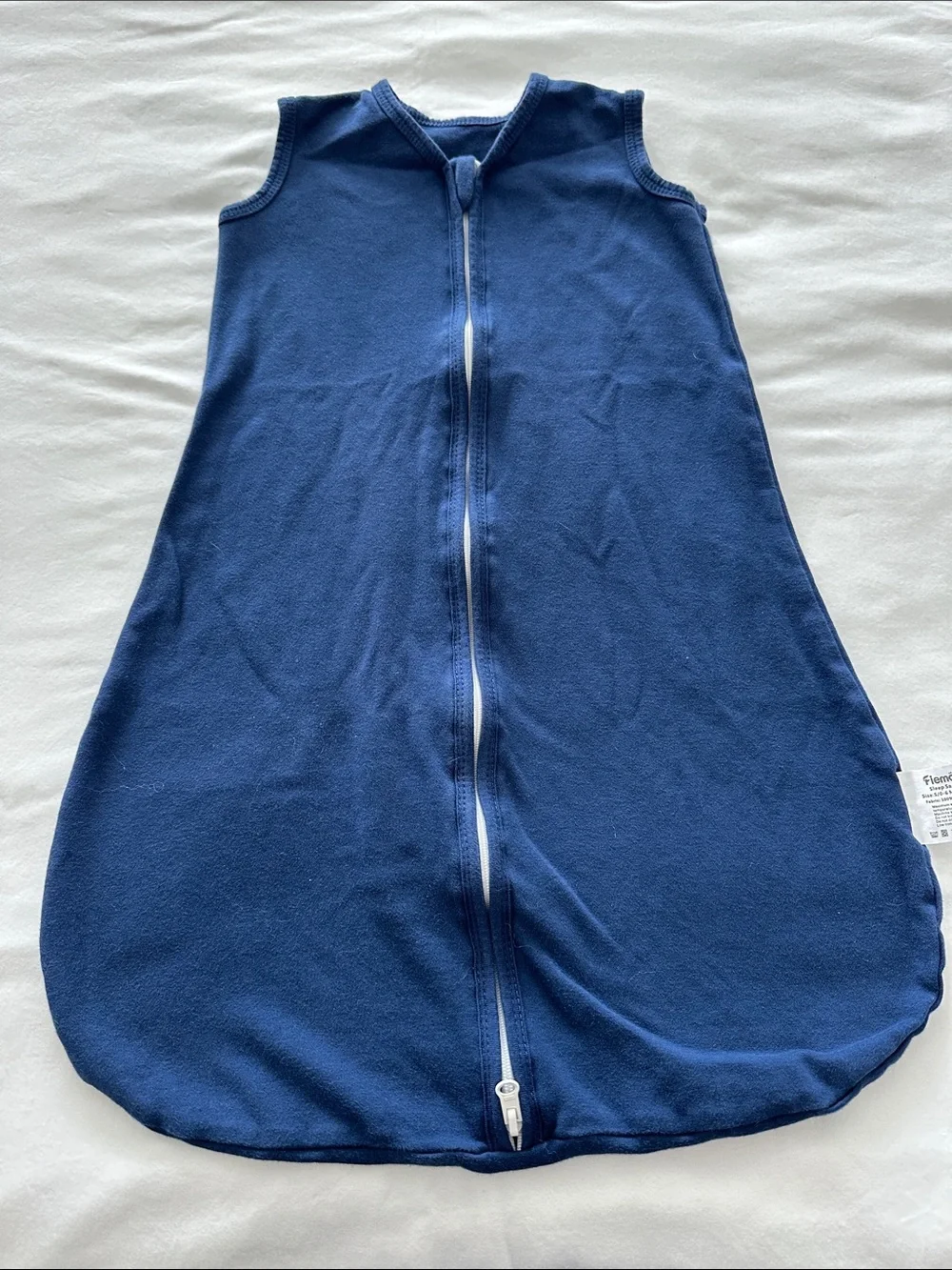 Children's Sleeveless Zip Sleep Sack - Olive Green, Navy & Light Blue